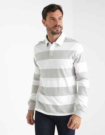 Suburbia Playera tipo polo weekend estampado a rayas para hombre oferta