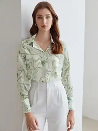 Motf premium camisa 100% sedoso de mármol