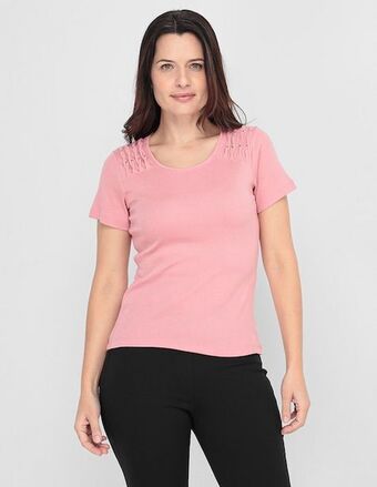 Liverpool Playera manga corta punt roma cuello redondo para mujer oferta