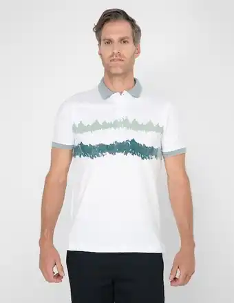 Playera tipo polo regent street estampado gráfico para hombre