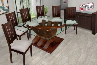 Muebles Troncoso Antecomedor tamayo 1.50 - sillas egipto tabaco oferta
