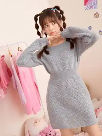 SHEIN Shein chicas adolescentes vestido de punto de hombros caídos oferta
