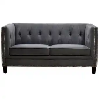 Sears Loveseat quinn velvet gray vintage home oferta