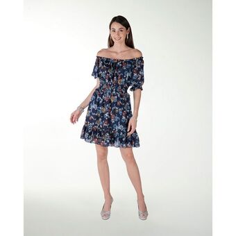 Casual lz vestido estampado con olanes