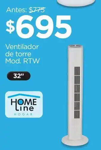 Chedraui Ventilador home line de torre 32 pulgadas rtw-at oferta