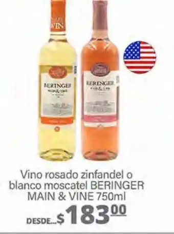 La Comer Vino rosado zinfandel beringer main & wine 750ml oferta