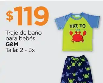Traje de baño para bebés g&m talla: 2 - 3x