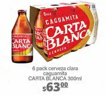 6 pack cerveza caguamita carta blanca 300ml