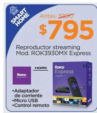 Chedraui Tv streaming roku express rok3930mx oferta