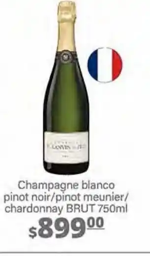 La Comer Champagne blanco brut 750ml oferta