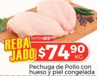 HEB Pechuga de Pollo con hueso y piel congelada oferta