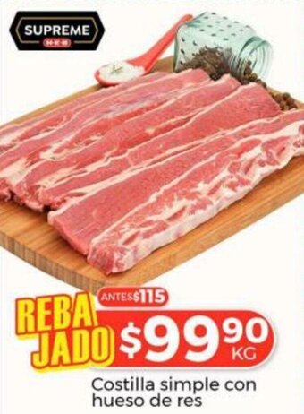 HEB Costilla simple con hueso de res oferta