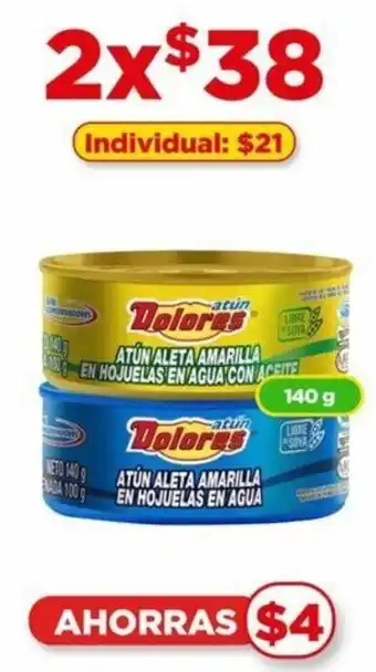 Atún en Agua o Aceite Dolores 2 x 140g