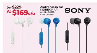 Office Depot Audífonos sony mdrex14ap / in ear / plug 3.5 mm oferta