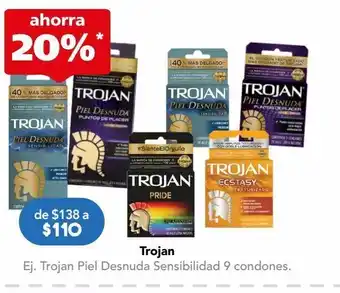 Farmacia San Pablo Trojan piel desnuda sensibilidad 9 condones. oferta