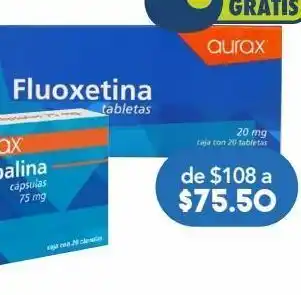 Aurax fluoxetina 20mg 20 tabletas.