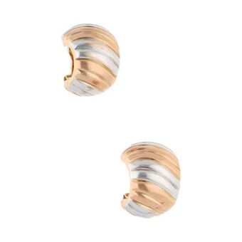 Nacional Monte de Piedad Aretes estilizados en oro tres tonos 14 kilates. oferta
