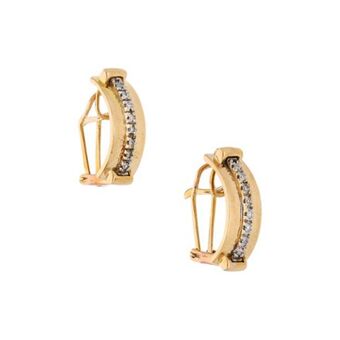 Nacional Monte de Piedad Aretes diseño especial con diamantes en oro amarillo 14 kilates. oferta