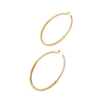Nacional Monte de Piedad Arracadas tubulares en oro amarillo 14 kilates. oferta