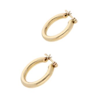 Nacional Monte de Piedad Arracadas huecas en oro amarillo 14 kilates. oferta