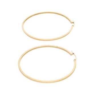 Nacional Monte de Piedad Arracadas huecas en oro amarillo 14 kilates. oferta