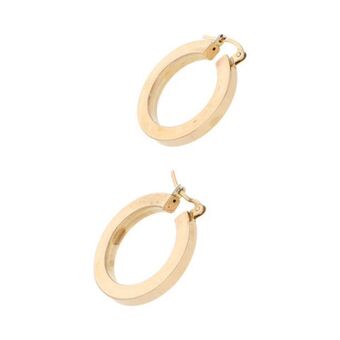Nacional Monte de Piedad Arracadas lisas en oro amarillo 14 kilates. oferta