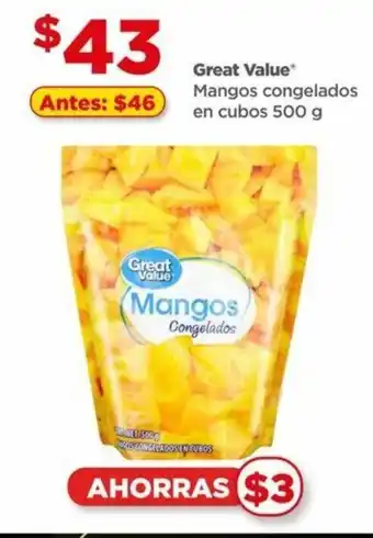 Bodega Aurrerá Great Value Mangos Congelados en Cubos 500g oferta