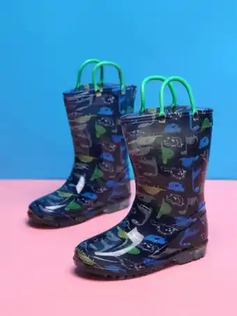 SHEIN Chicos botas de agua con patrón de dinosaurio oferta