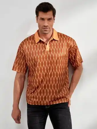 Shein hombres camisa polo con estampado