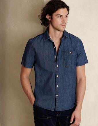 Liverpool Camisa casual de algodón manga corta para hombre oferta