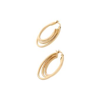 Nacional Monte de Piedad Arracadas tubulares en oro amarillo 14 kilates. oferta
