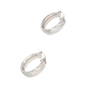 Nacional Monte de Piedad Arracadas huecas en oro blanco 14 kilates. oferta