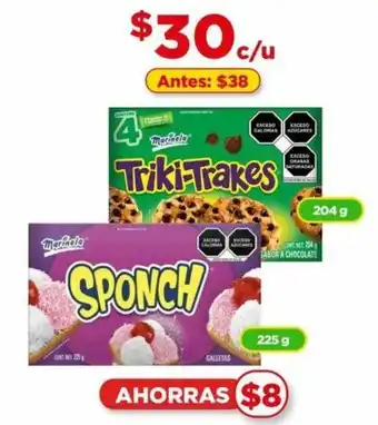 Bodega Aurrerá Marinela Triki-Trakes 204g / Sponch 225g oferta