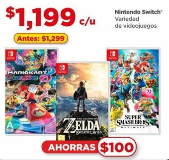 Bodega Aurrerá Nintendo Switch Variedad de Videojuegos oferta