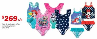 Traje de Baño para Niñas Completo y Tankini tallas 4-10