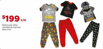 Bodega Aurrerá Pijama para Niños variedad de licencias tallas 4-10 oferta