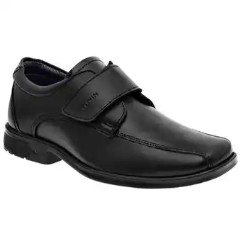 Yuyin zapato escolar negro con broche velcro para niño, código 89706