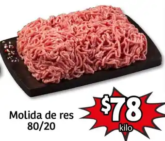 Soriana Híper Molida de Res 80/20 oferta