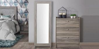 Muebles Dico Cómoda con espejo riga gris oferta