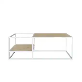 Mesa de centro alterego emi blanco con madera