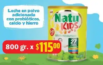 Farmacias Guadalajara Natu Kids Leche en Polvo Adicionada con Probióticos calcio y Hierro 800 gr. oferta