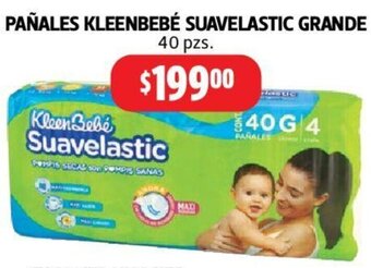 Farmacias Guadalajara Pañales Kleenbebé Suavelastic Grande 40 pzas. oferta