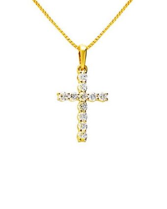 Joyerías Bizzarro Dije cruz oro amarillo 14k 23 pts diamante suraj-40-d oferta