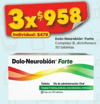 Bodega Aurrerá Dolo-Neurobión Forte 3 x 30 tabletas oferta