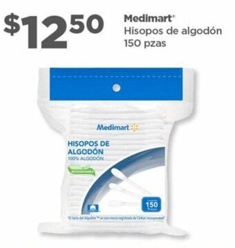 Bodega Aurrerá Medimart Hisopos de Algodón 150 pzas oferta