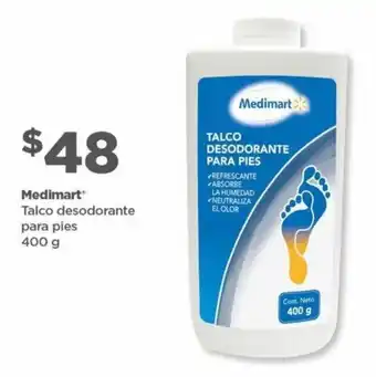 Bodega Aurrerá Medimart Talco Desodorante para pies 400g oferta