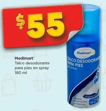 Bodega Aurrerá Medimart Talco Desodorante para Pies en Spray 180ml oferta