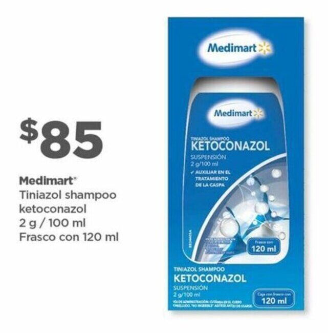 Medimart TTiniazol Shampoo Ketoconazol 2g / 100ml frasco con 120ml