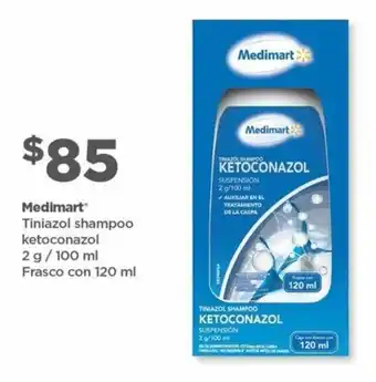 Bodega Aurrerá Medimart TTiniazol Shampoo Ketoconazol 2g / 100ml frasco con 120ml oferta