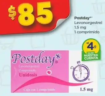 Bodega Aurrerá Postday Levonorgestrel 1.5mg 1 comprimido oferta